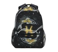Reiacy Mochila escolar, mochila para laptop de 15.6 pulgadas, mochila escolar Piscis estrellada, mochila ligera e informal para niñas y niños, viajes y negocios