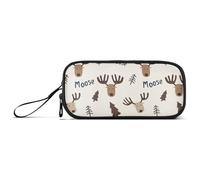 Reiacy Moose Good Night - Estuche para lápices de gran capacidad con compartimentos con cremallera, bolsa de papelería para niños, adolescentes y escuelas, multicolor, Talla única, Regular