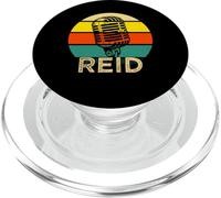 Reid - Micrófono Retro con Nombre de música de los años 80 Vintage para Hombres y niños PopSockets PopGrip para MagSafe