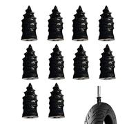 Reifenreparatur-Gumminägel - Pannenreparaturstopfen für Autoreifen | 10 Stück Reparaturschrauben | Werkzeug für Mountainbike LKW Motorrad Fahrrad Pannenhilfe Schnellreparatur Set Schwarz