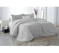 Reig Martí Edredón Sherpa Bohol, Textura Panal Suave, Interior Borreguillo, Relleno hipoalergénico, Esquinas Suaves, Incluye Fundas de cojín 50x70 según Medida, Color Gris (Cama 135cm)