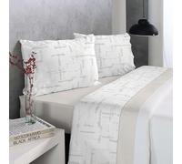 Reig Marti Juego de Sábanas Moderno Izzi, Varios Diseños, 50% Algodón 50% Poliester, Multicolor, 3-4 Piezas (Beige, 105 cm)