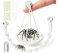 ReignSword Juego de 6 puentes magnéticos de cuerda de araña para saltar, cuerda de algodón suave, puente de escalada para hábitat de recinto, accesorios de tanque de araña para mudar y decoración de