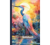 Reiher Notizbuch: A5 liniertes Heft (6x9 Zoll) - Geschenk für Reiherliebhaber - Memo Journal - 100 Seiten