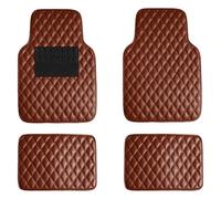 REIJAX 4 Piezas Coche Cuero Alfombrillas para Fiat 500 (2013+), Juego Completo de Alfombras Delanteras y Traseras Impermeables, Accesorios Interior,A Brown