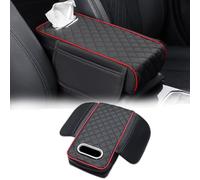 REIJAX Cojín de Consola Central del Coche para Toyota Hilux Double Cab 2001-2025, Funda de Cuero para Reposabrazos de Coche, Accesorios Coche Interior,F