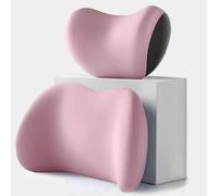 REIJAX Cojín Reposacabezas Coche Y Cojín De Soporte Lumbar para Coche para Citroen Relay (2006+), Ergonómico Respaldo Asiento y Almohada Coche,A Pink