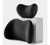 REIJAX Cojín Reposacabezas Coche Y Cojín De Soporte Lumbar para Coche para Vauxhall Corsa Van D (2006-2014), Ergonómico Respaldo Asiento y Almohada Coche,A Black