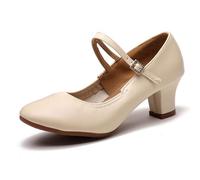 REIJAX Zapatos de Baile de salón estándar para Mujer Tacón de 5cm Punta Cerrada Salsa Moderna Tango Bachata Zapatos de Baile de vals Zapatos de práctica de Baile Latino Weddig Fiesta Social, 34-41 EU