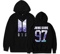 REIK BTS Kpop Sudaderas con capucha unisex You Never Walk Alone Pullover Sudaderas Hip Hop Aniversario FESTA Fans Support Hoody, 97 Jung Kook Negro, XL