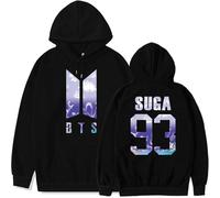 REIK BTS Kpop Sudaderas con capucha unisex You Never Walk Alone Pullover Sudaderas Hip Hop Aniversario FESTA Fans Support Hoody, 93 Suga Negro, S