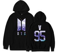 REIK BTS Kpop Sudaderas con capucha unisex You Never Walk Alone Pullover Sudaderas Hip Hop Aniversario FESTA Fans Support Hoody, 95V Negro, S