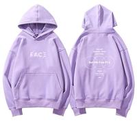 REIK Jimin Solo FACE Hip Hop Sudaderas con capucha de manga larga para fans de Jimin BTS Like Crazy Kpop Fans Support Pullover Sudaderas, Cara Morada, 3XL