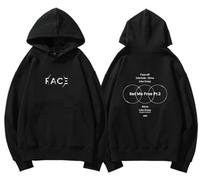 REIK Jimin Solo FACE Hip Hop Sudaderas con capucha de manga larga para fans de Jimin BTS Like Crazy Kpop Fans Support Pullover Sudaderas, Cara Negra, S