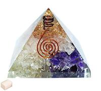 Reiki curación piedra pantanos voluntad Regalo Cuarzo rosa, cristal y piedra de amatista con lápiz Generador de energía de chakra de pirámide orgonita con cubo de selenita-Blessfull Healing