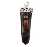 Reiki espiritual fe curación piedras preciosas siete chakras palo collar plano serpentina colgante-Blessfull Healing