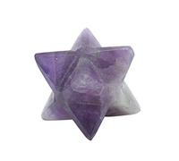 Reiki Faith Healing Energy Generator Piedra preciosa espiritual Amatista púrpura 8 puntas Estrella Merkaba 20 a 25 mm Aprox-"Blessfull Healing"