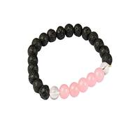 Reiki Faith Healing Gemstone para Unisex Lava Rock, Rose Quartz, Crystal Quartz 8 mm Round Beads Stretch Bracelet-Blessfull Healing
