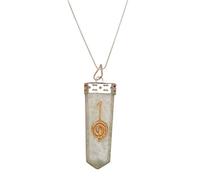 Reiki Healing Crystal Gemstone Amazonita Usui Símbolo Colgante plano Collar-Blessfull Healing