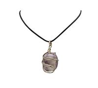 Reiki Healing Crystal Lepidolite Stone Wire Wrap Tumble Collar Colgante - Bendita curación completa