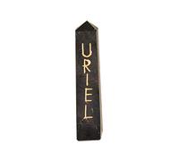 Reiki Healing Gemstone Símbolo de ágata negra Grabado Obelisco Varita-Blessfull Healing