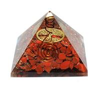 Reiki Healing Stone Fen Shui Gift Red Jasper con lápiz y moneda Pyramid Chakra Energy - Blessfull Healing