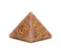 Reiki Healing Usui Símbolos Chakra Piedras preciosas Pirámide de 1 pulgada (Piedra solar)