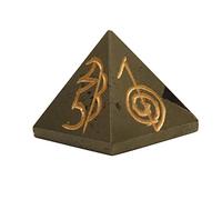 Reiki Healing Usui Símbolos Chakra Piedras preciosas Pirámide de 1 pulgada (Pirita)