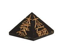 Reiki Healing Usui Symbols Chakra Gemstones Pirámide de 1 pulgada (obsidiana negra)