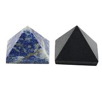 Reiki Natural Stone Nuummite negro sólido, combo de pirámide de sodalita, 1 pulgada, bendición, curación completa