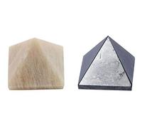Reiki piedra natural Shungit sólido, pirámide de piedra lunar Combo 1 "pulgadas-Blessfull Healing