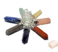 Reiki Pyramid Stone Spiritual Gift 7 Chakra Crystal Ganesha Energy Generator con Selenite Cube-Blessfull Healing