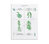 Reiki Symbols Meanings Guide Poster - Energy Healing Chart for Spiritual Decor, Canvas Art for Living Room and Home Office(Framed,08x12inch(20x30cm))