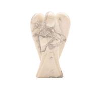 Reiki tallada piedra preciosa espiritual guardián de bolsillo Howlite estatua de ángel 2 pulgadas aproximadamente-Blessfull Healing