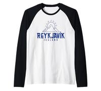 Reikiavik Islandia Souvenir Islandia Montañas Camiseta Manga Raglan