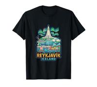 Reikiavik Islandia Viaje Souvenir City Monumento Turístico Regalo Camiseta
