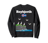 Reikiavik souvenir frailecillo colonia acantilados mar bandera de Islandia Sudadera