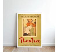Reimpresión de un cartel de exposición francés vintage de 1953 para obras de Lautrec. Impresión en lienzo para decoración del hogar, pintura mural (50 x 70 cm, sin marco).