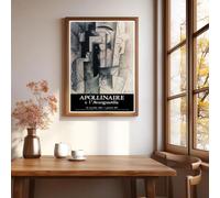 Reimpresión de un cartel de exposición vintage de 1984 de obras de Apollinaire. Impresión en lienzo para decoración del hogar, pintura mural (50 x 70 cm, sin marco).