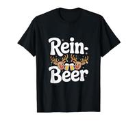 Rein-Beer Reno Festive Christmas Cheer Camiseta gráfica económica, Hombre, Negro, L