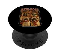 Rein-Dogs Cute Pugs Funny Christmas Bootleg Y2K PopSockets PopGrip Adhesivo