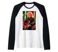 Reina & Adam Lambert Brian May Guitarrista por Dick Barnatt Camiseta Manga Raglan