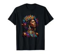 Reina Africana Real Mosaico afrocéntrico Belleza Camiseta