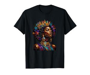 Reina Africana Real Mosaico afrocéntrico Belleza Camiseta