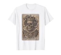 Reina de Calavera gótica Oculta con Serpiente y Detalle de Encaje Vintage Camiseta