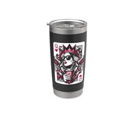 Reina De Corazones Amante Del Café Mujeres Apuestas Jugador Vaso térmico de acero inoxidable de doble pared