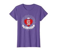 Reina de Corazones Fuera con la Cabeza Real Decreto Camiseta, Mujer, Morado Jaspeado, XS