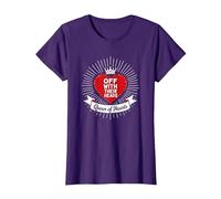 Reina de Corazones Fuera con la Cabeza Real Decreto Camiseta, Mujer, Morado, M