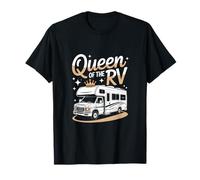 Reina de la RV Camper Vacaciones Aventura Al Aire Libre Camiseta