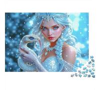 Reina de Las Nieves con Serpiente Blanca Puzzle de 1000 Piezas Papel Puzzle para Adultos Arte Fantasía Invierno Decoración Regalo 38x26cm/1000pcs